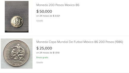 ¿Cuánto vale esta moneda conmemorativa del Mundial México 86?