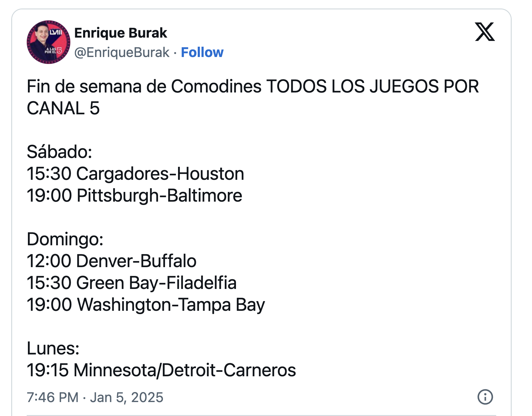 Cómo y dónde ver los playoffs de la NFL en México