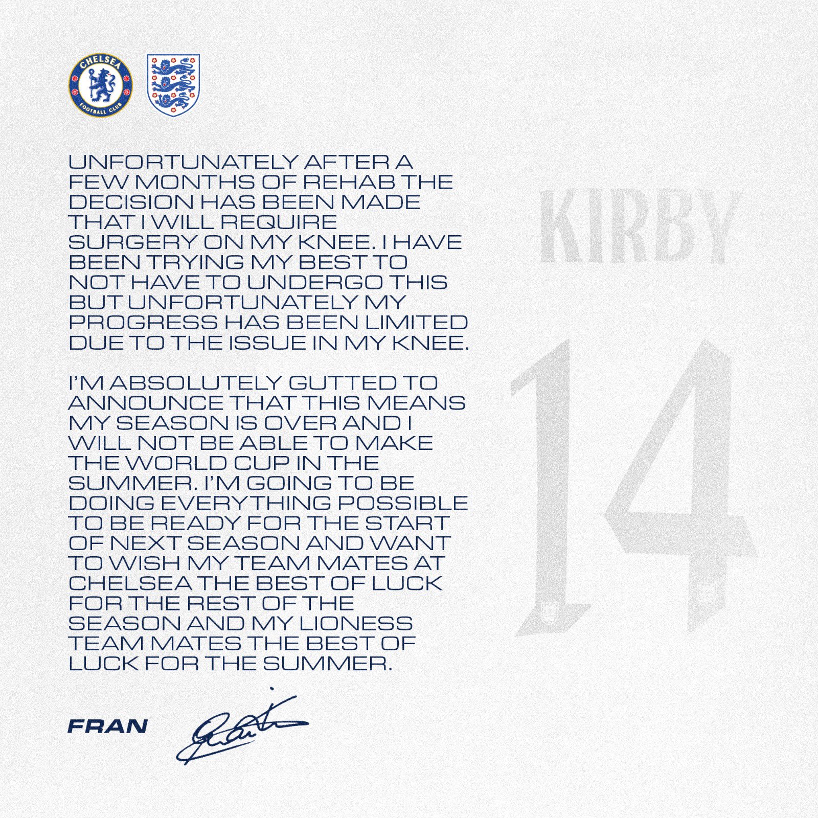 Fran Kirby's statement