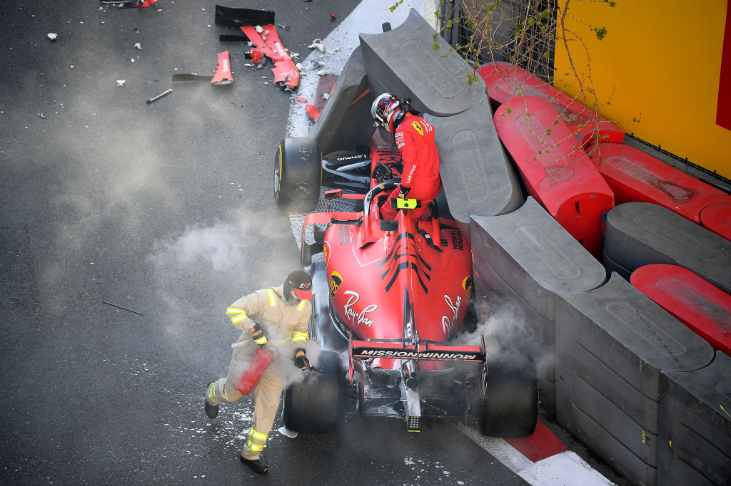 Leclerc left his Ferrari at turn 8 in 2019