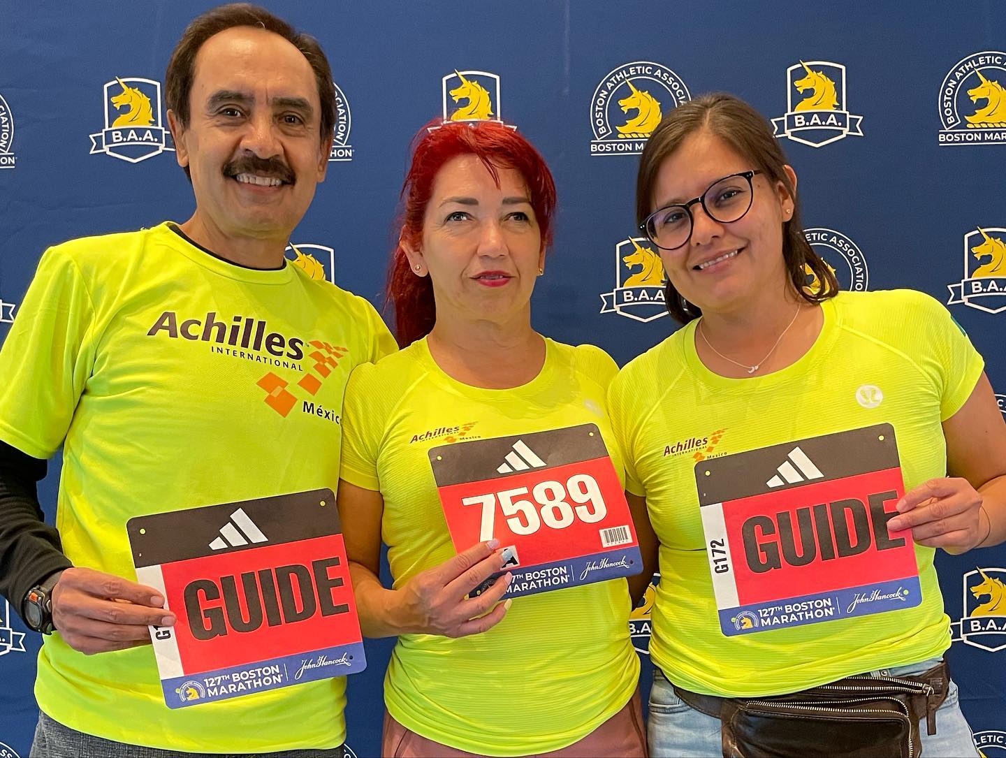 Blind Mexican runners and guides who will be in the Boston Marathon