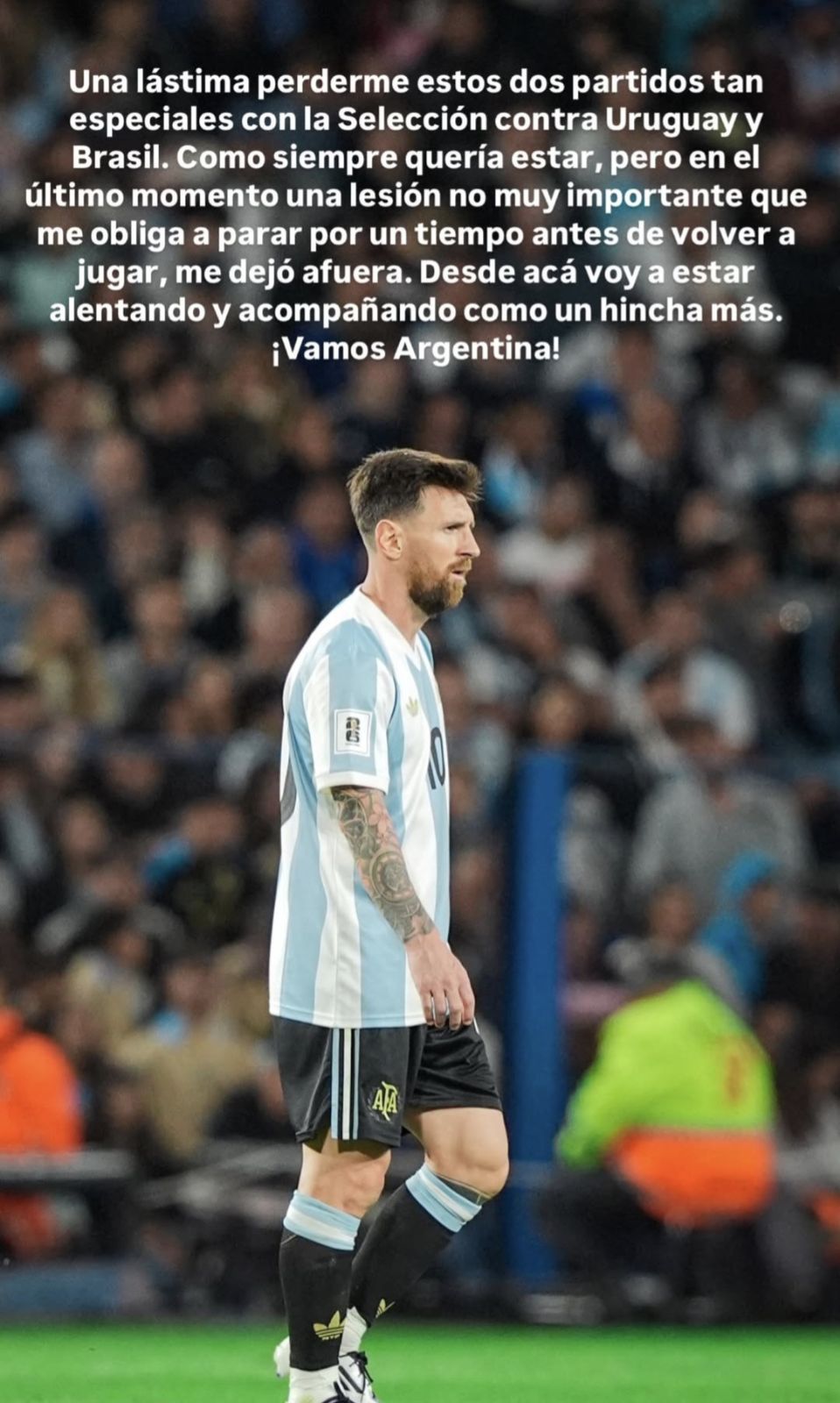 Por qué Messi no jugará contra Uruguay y Brasil en las eliminatorias de Conmebol