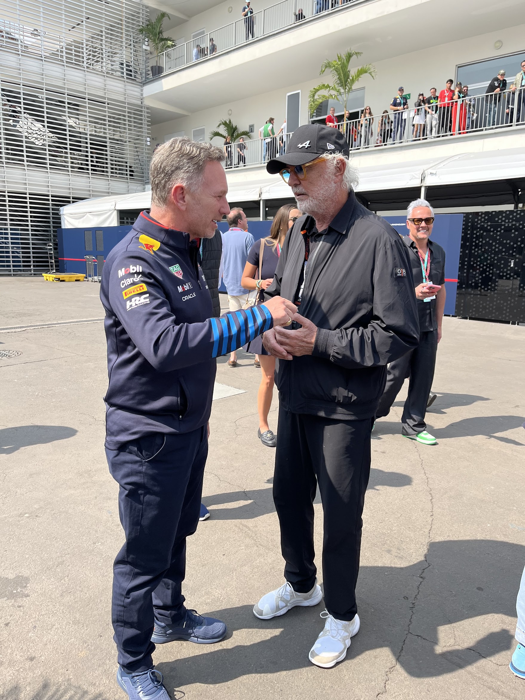 Christian Horner y Flavio Briatore durante el GP de México