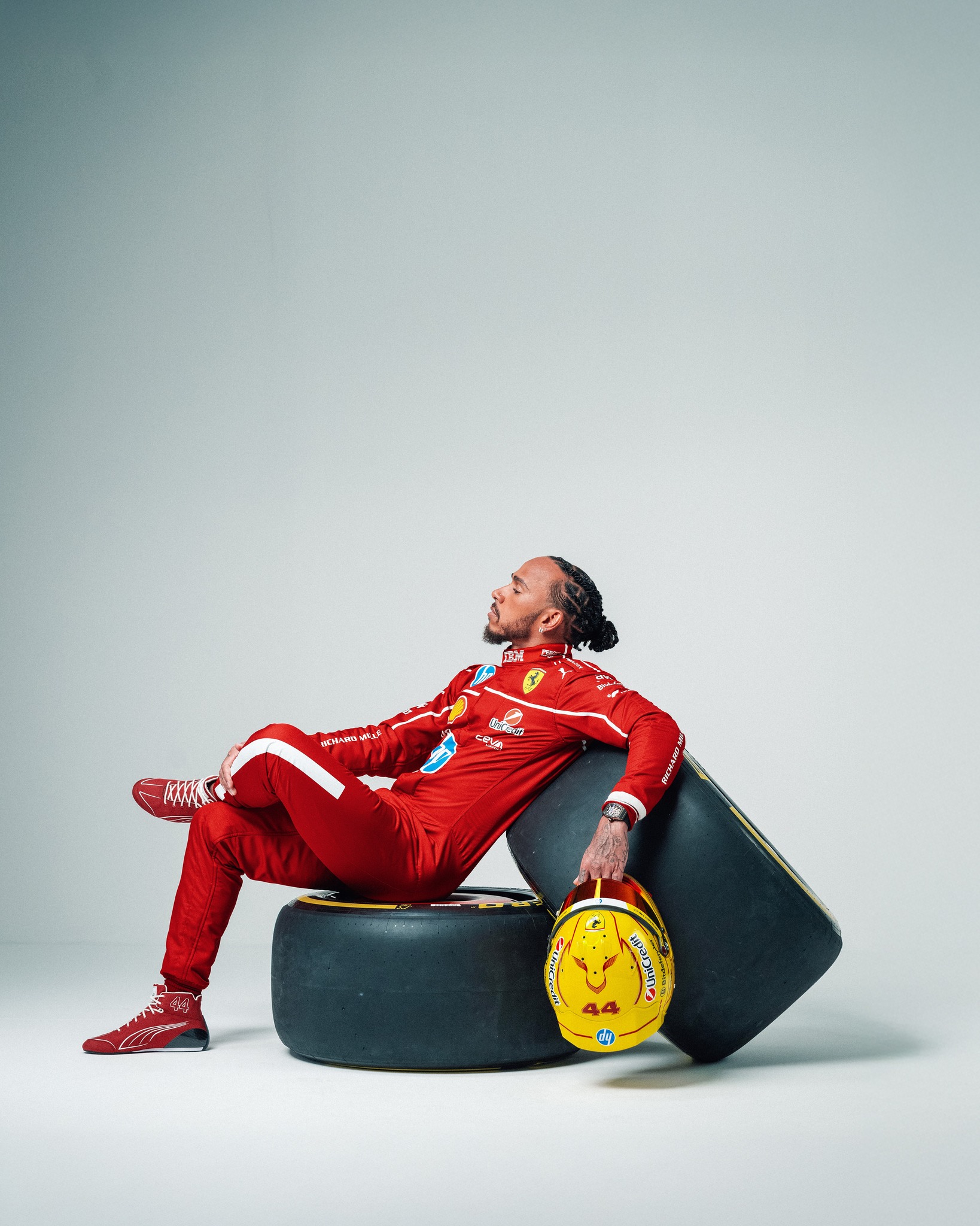 Lewis Hamilton en Ferrari