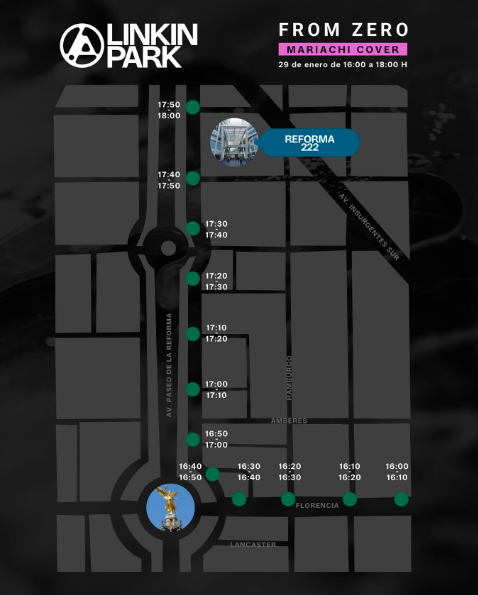 Ruta de mariachi y dónde encontrar el mural de Linkin Park en CDMX