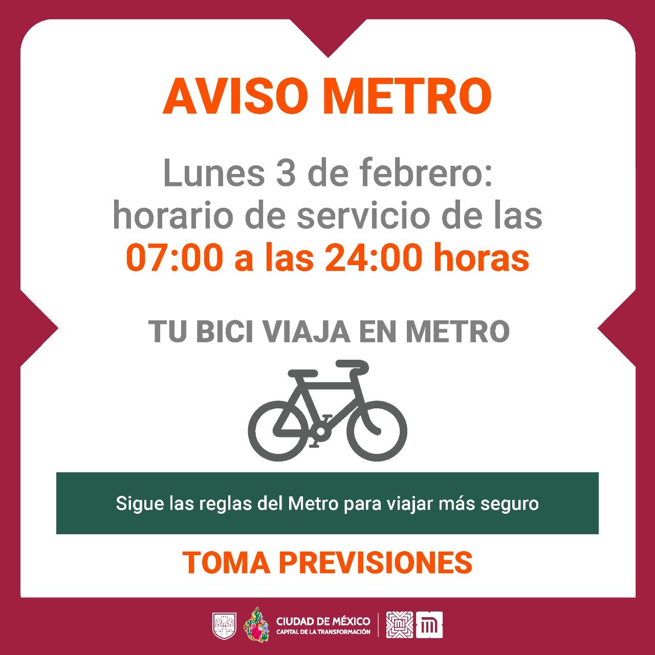 Este será el horario del Metro, Metrobús y Cablebús en CDMX este 3 de febrero 