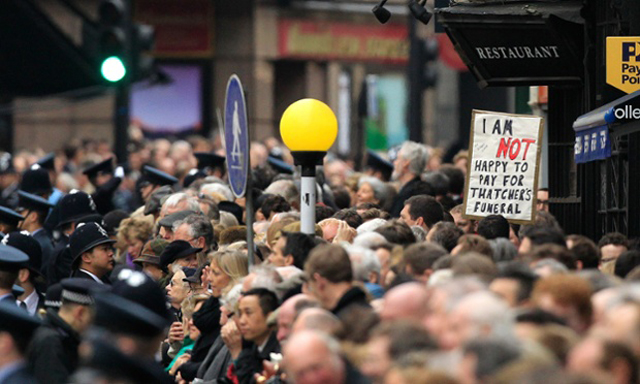 protesta funeral thatcher pagar