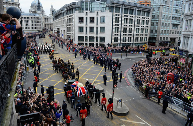 thatcher funeral calle londres