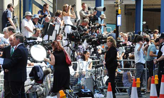 Royal baby: Press wait outside St Mary's Hospital