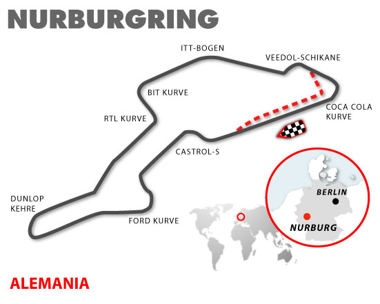 Трасса нюрбургринг карта