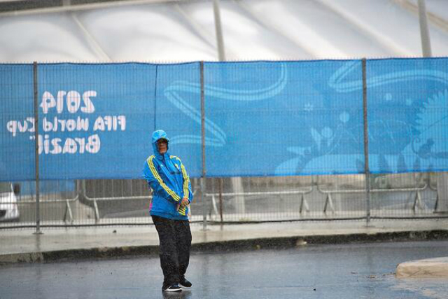 lluvia en el estadio