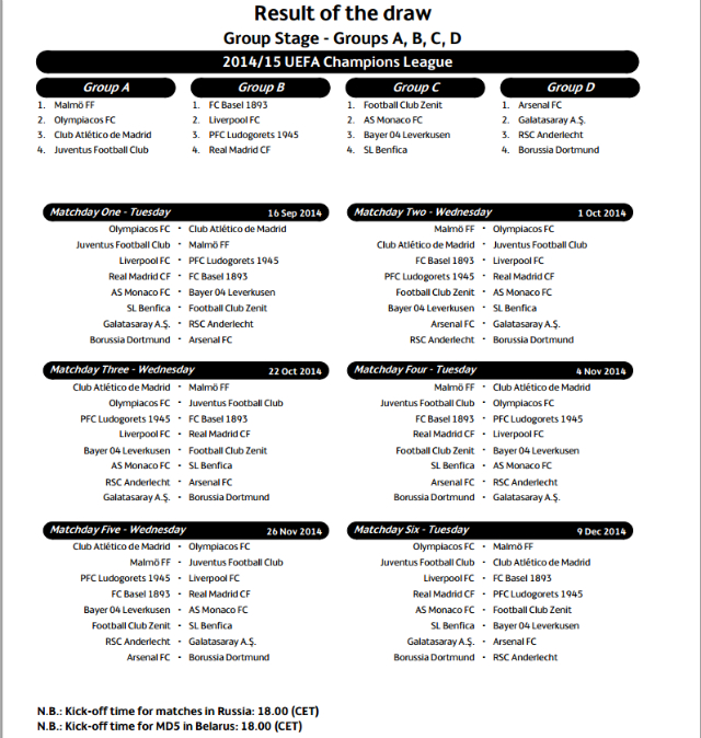 calendario champs parte 1