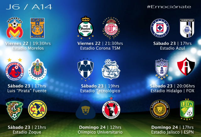 jornada 6 liga mx