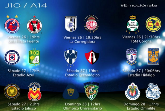 jornada 10 liga bancomer mx