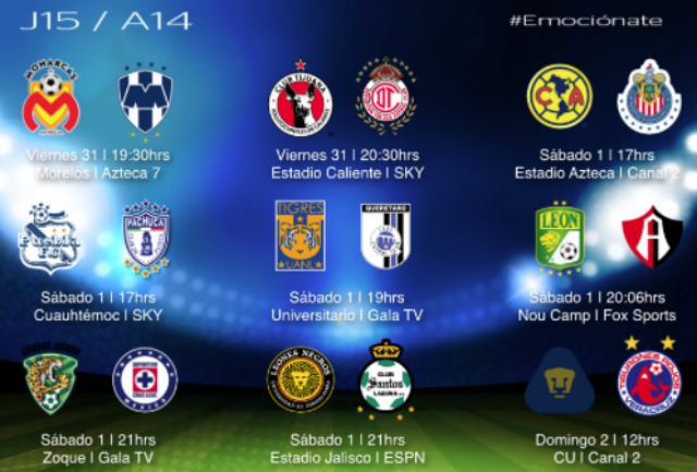 jornada 15 liga mx