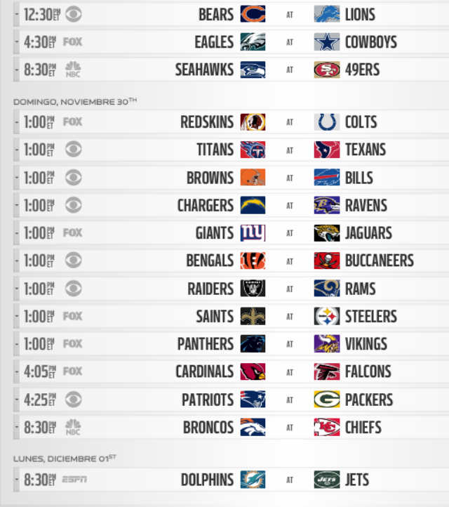 semana 13 nfl