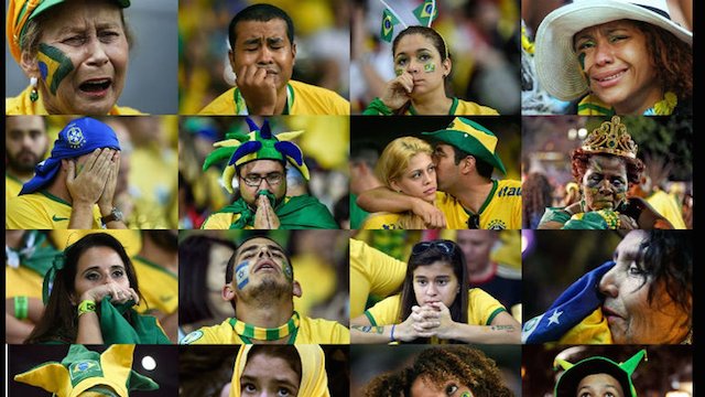 Hinchas brasileños, tras la eliminación inesperada de Brasil en el Mundial