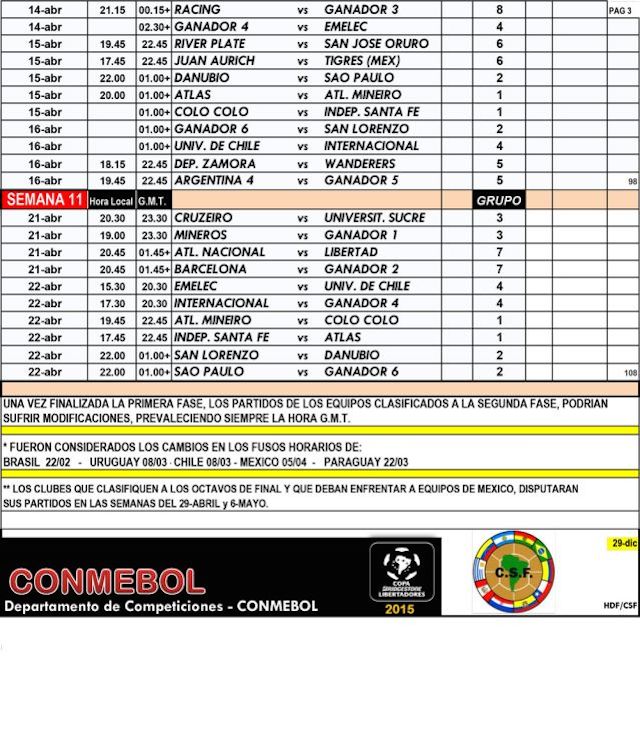 libertadores calendario 3