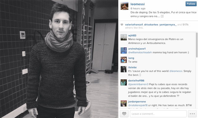 messi mensaje instagram dopaje