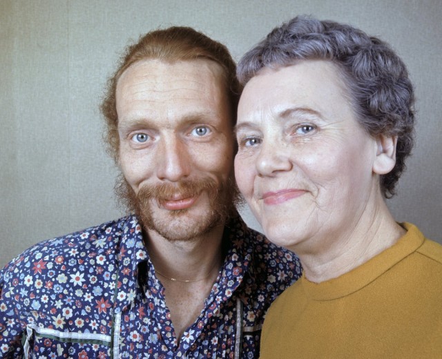 Rock drummer Ginger Baker and his mother.