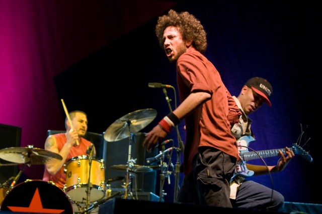 Brad Wilk, Zach de la Rocha and Tom Morello. Rage Against the Ma