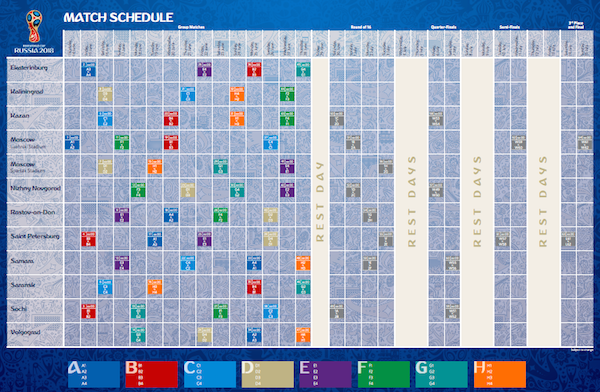 calendario rusia 2018