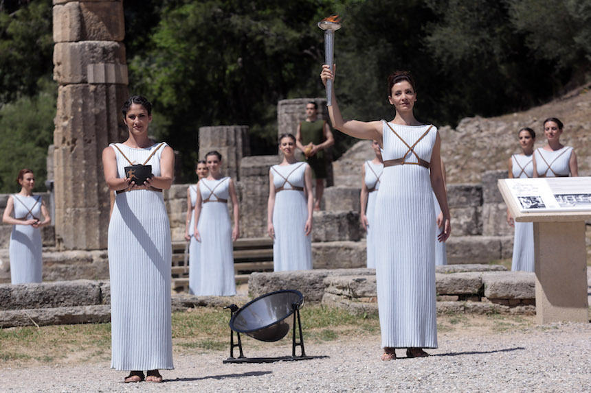 Rehearsal For The Lighting Ceremony Of The Olympic Flame