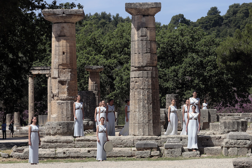 Rehearsal For The Lighting Ceremony Of The Olympic Flame