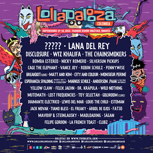 line up lollapalooza colombia