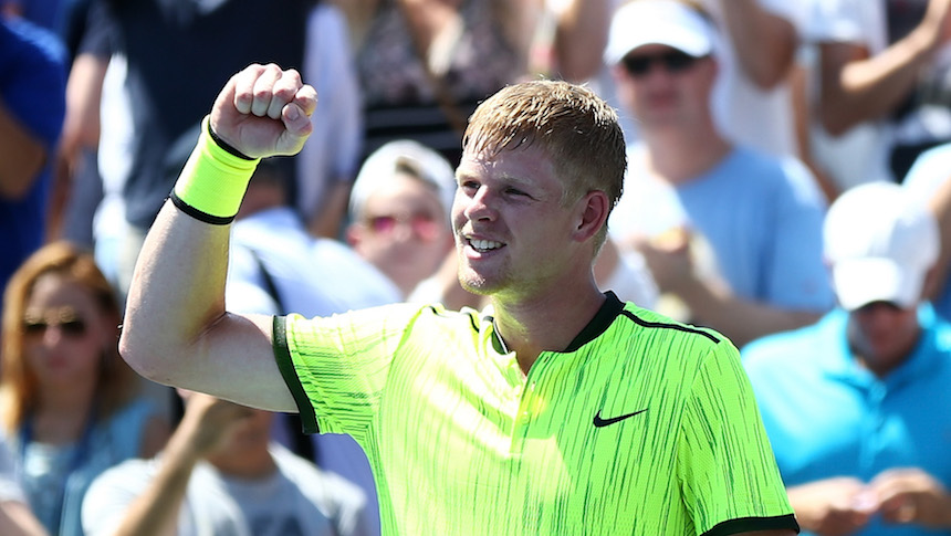 Kyle Edmund celebra su triunfo sobre Richard Gasquet