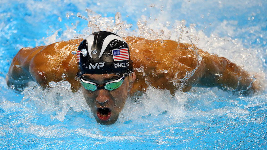 Michael Phelps en una prueba durante una prueba de natación en Río de Janeiro