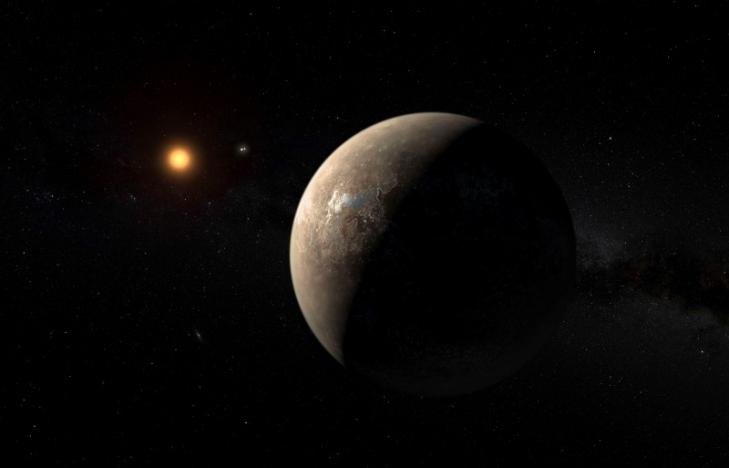 Proxima b rotando a Proxima Centauri