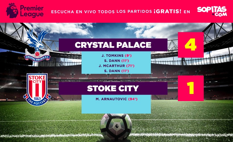 Crystal Palace se impuso 4-1 al Stoke City 