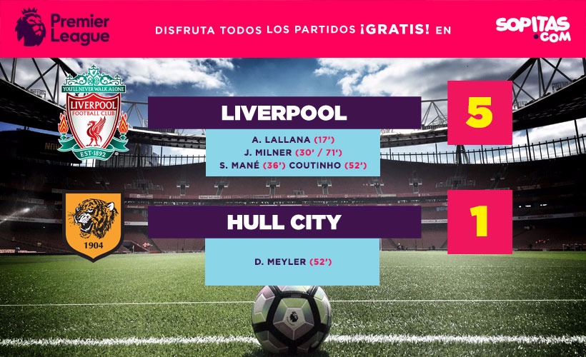 Liverpool ha marcado 9 goles en sus últimos dos juegos en la premier 