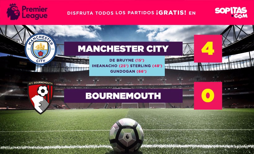 El Manchester City venció sin problemas al Bournemouth 