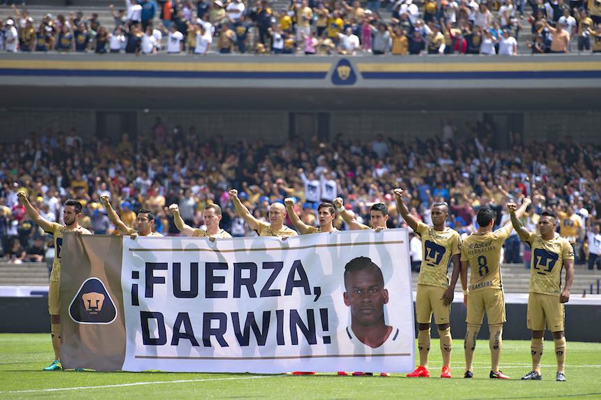 Los Pumas se solidarizaron con Darwin Quintero por su lesión.