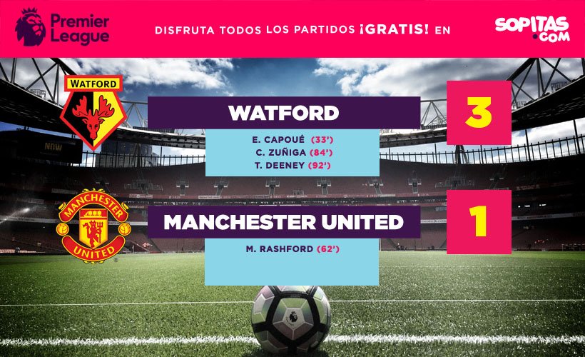 Watford venció 3-1 al Manchester United y dio la sorpresa en la Premier League 