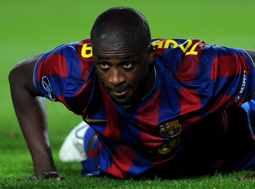 Yaya Touré con el Barcelona