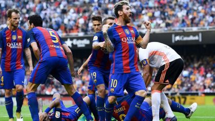 Messi marcó el gol que le dio los tres puntos al Barcelona