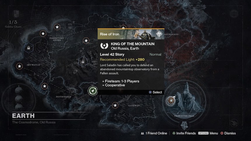 Destiny Rise of Iron Mapa