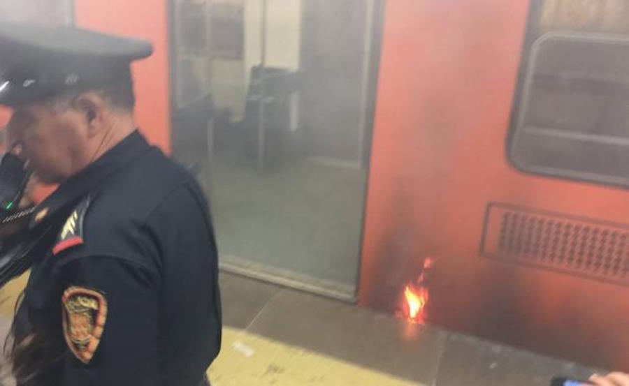 Se incendia vagón del metro en la estación Cuauhtémoc