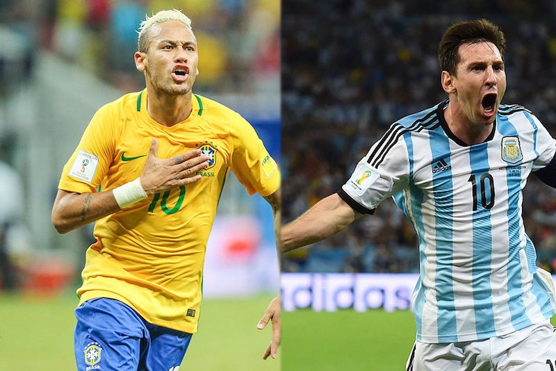 Neymar Jr y Lionel Messi seleccion