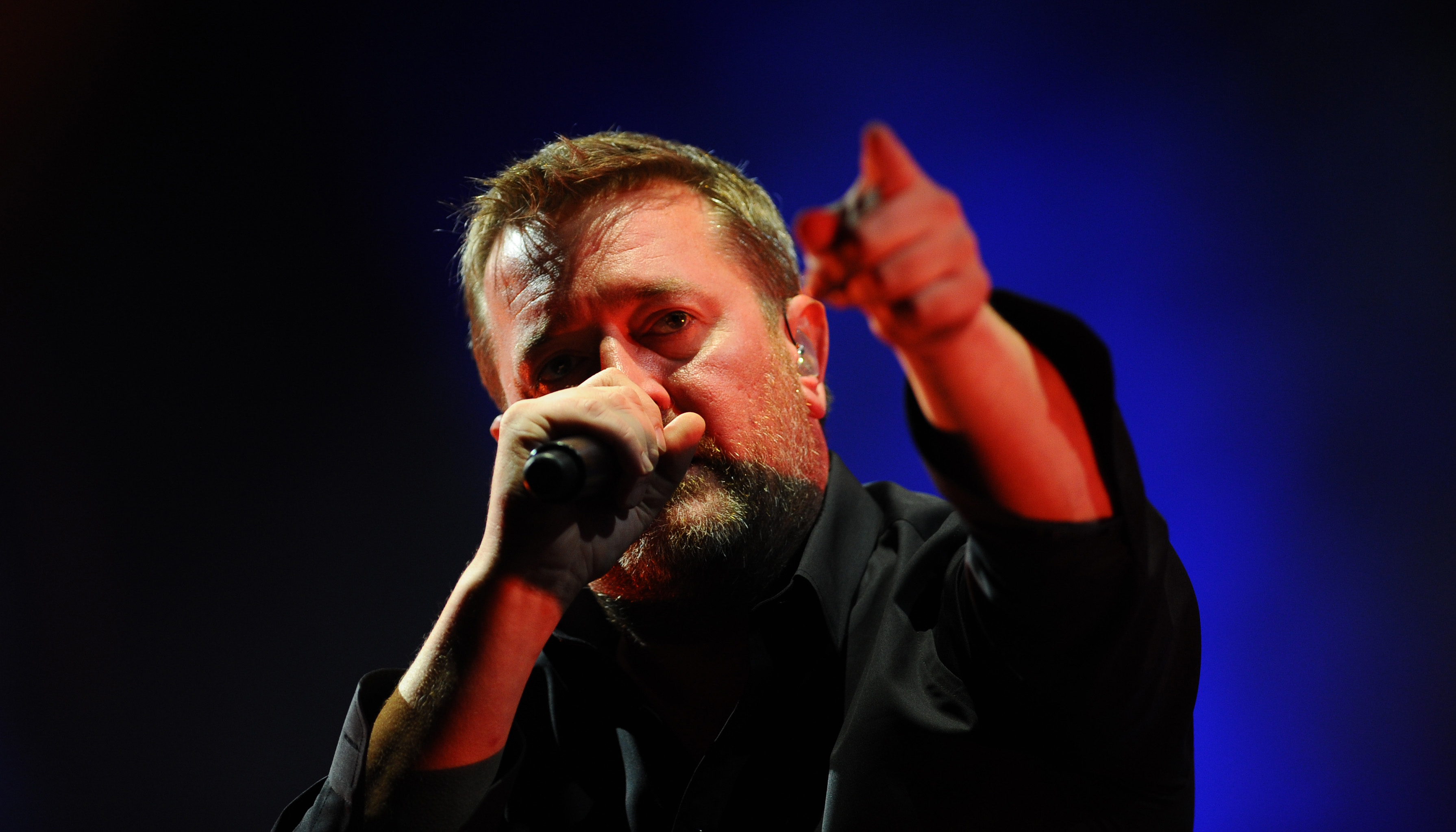 CHELMSFORD, ENGLAND - AUGUST 16: Guy Garvey of Elbow performs on Day 1 of the V Festival at Hylands Park on August 16, 2014 in Chelmsford, England. (Photo by Stuart C. Wilson/Getty Images)