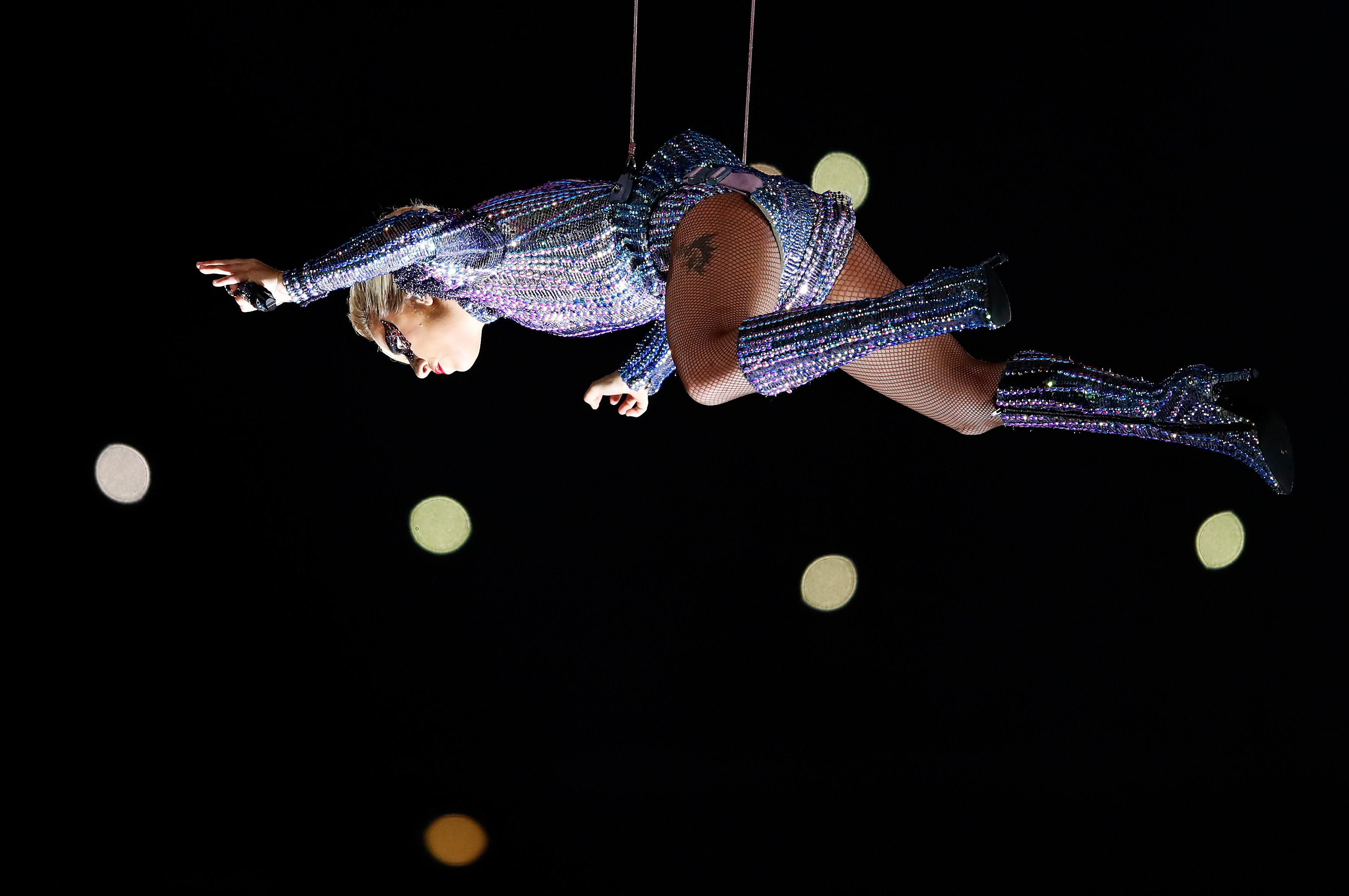 HOUSTON, TX - FEBRUARY 05: Lady Gaga performs during the Pepsi Zero Sugar Super Bowl 51 Halftime Show at NRG Stadium on February 5, 2017 in Houston, Texas. (Photo by Gregory Shamus/Getty Images)