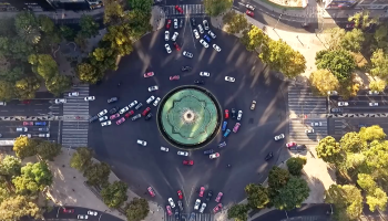 Vista aérea de glorieta en Reforma