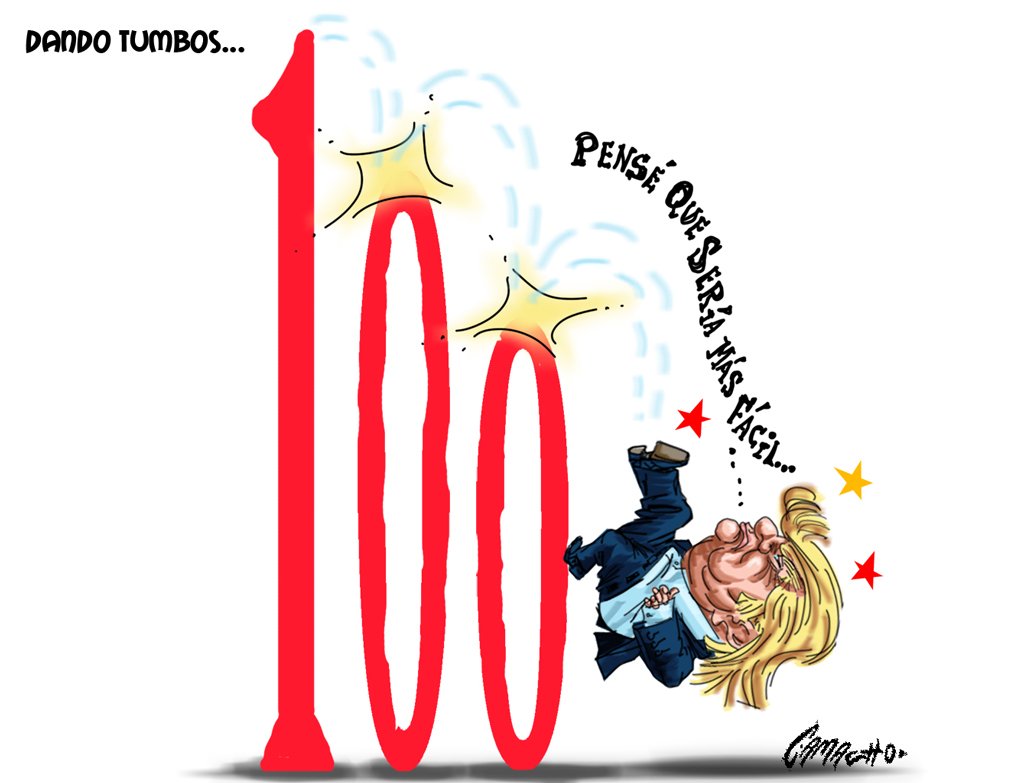 Trump escalando el número 100 