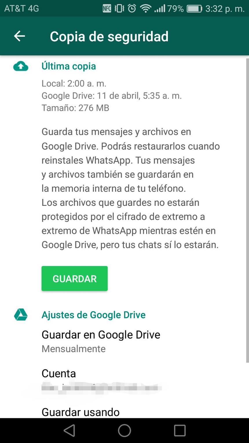 WhatsApp - Copia de seguridad