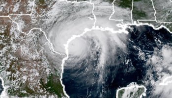 Huracán Harvey, vista satelital