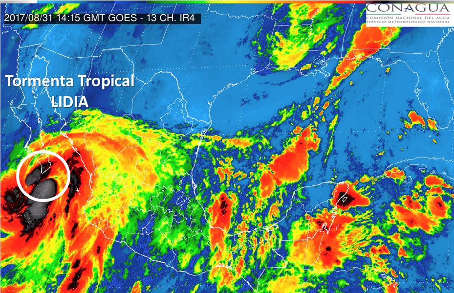 Tormenta Lidia en Baja California Sur