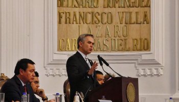 Mancera dando su Quinto Informe